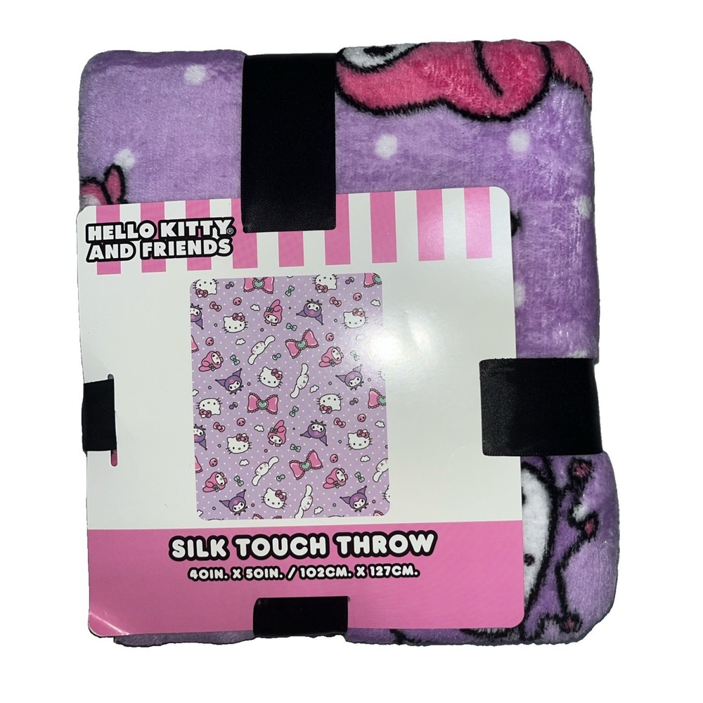 🔥SANRIO HELLO KITTY PLUSH SILK TOUCH THROW BLANKET 40 X 50" BNWT🔥